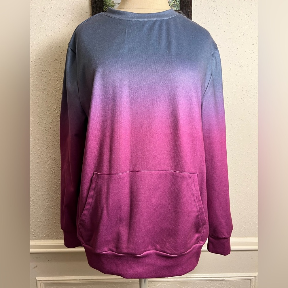 Purple & Pink Ombré Sweatshirt with front pocket